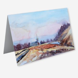 Belmont Church from Winter Hill by Colin Callon. An open card