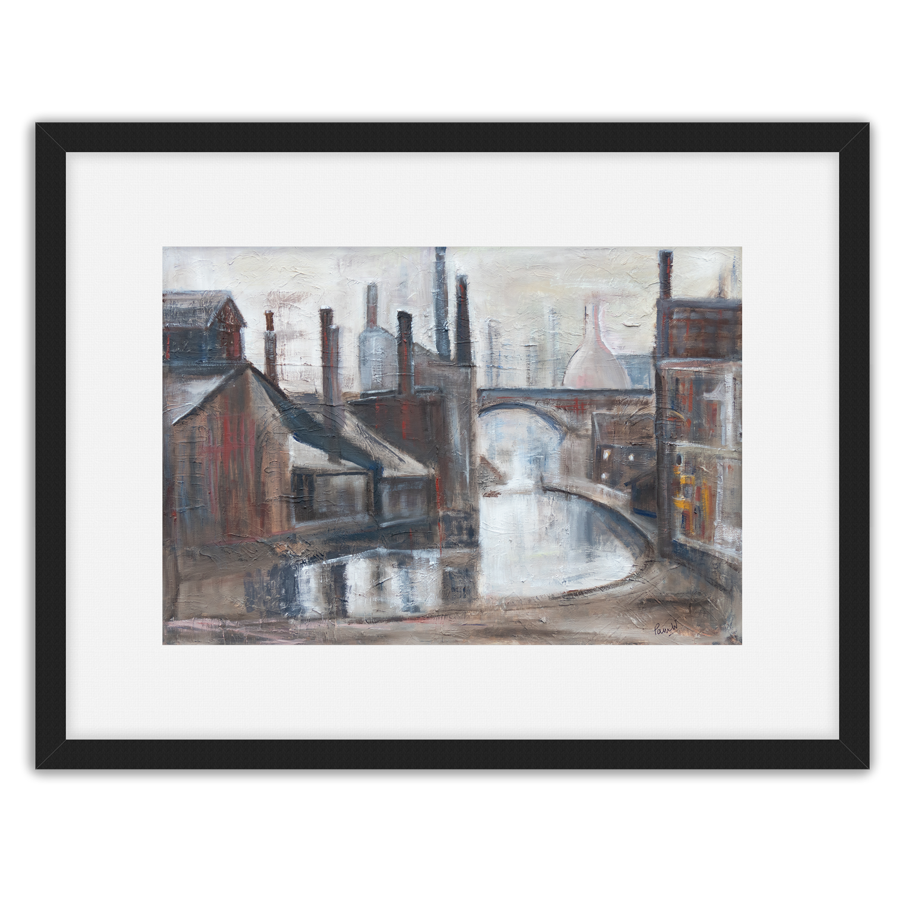 Smoke City. Black framed fine art print.