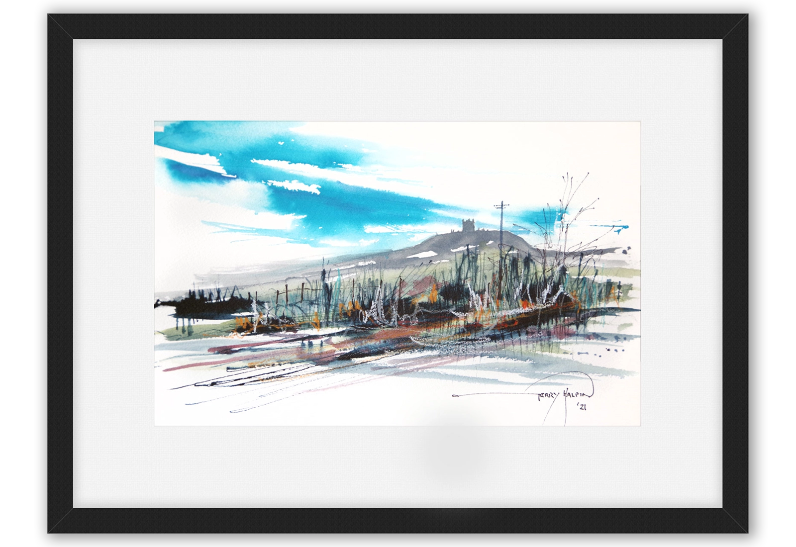 Moorland: Pike and Hedge by Gerry Halpin. Open Print.