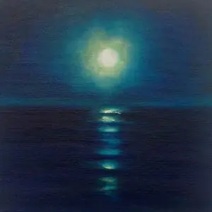 'In the Blue August Moon' Julia Everett. Original Painting.
