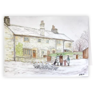 'Cottages, Walker Fold', Karen Holt. Fine Art Card.