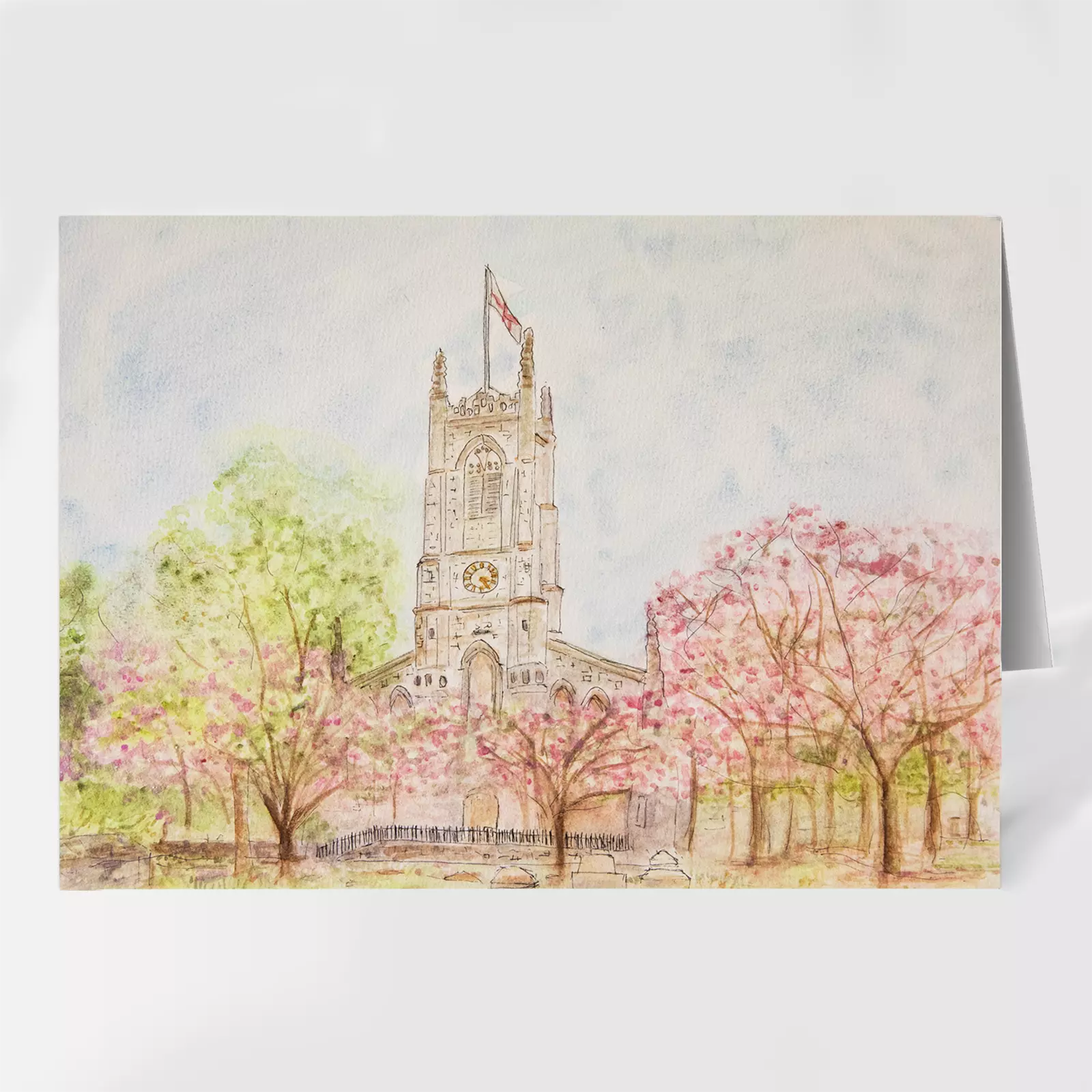 Horwich Parish Church. Art card by Karen Holt.