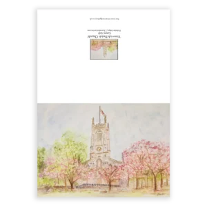 Horwich Parish Church. Art card by Karen Holt