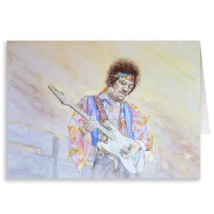 'Jimi' A card of Jimi Hendrix by Karen Holt