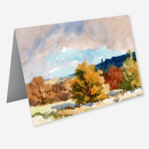 Pigeon Tower, Autumn. A card by Colin Callon.