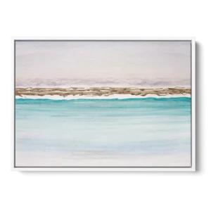Island Beach by Karen Holt. White float framed.