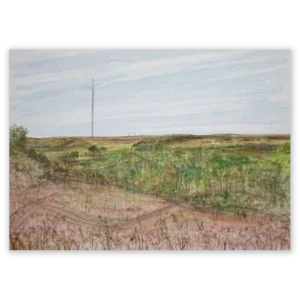 Winter Hill. An open greetings card by Karen Holt