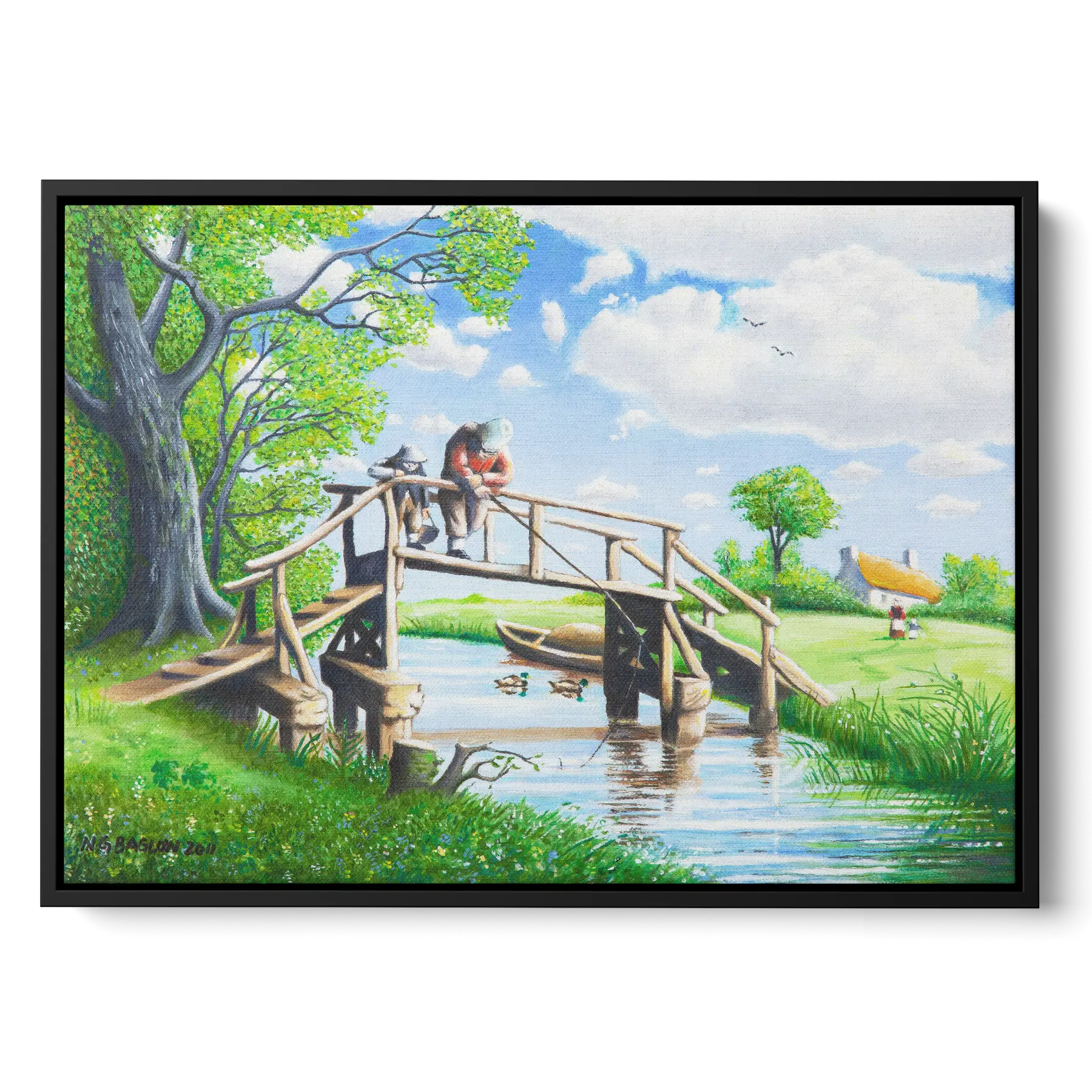 'The Angler' - an framed canvas art print by Neil Baglow
