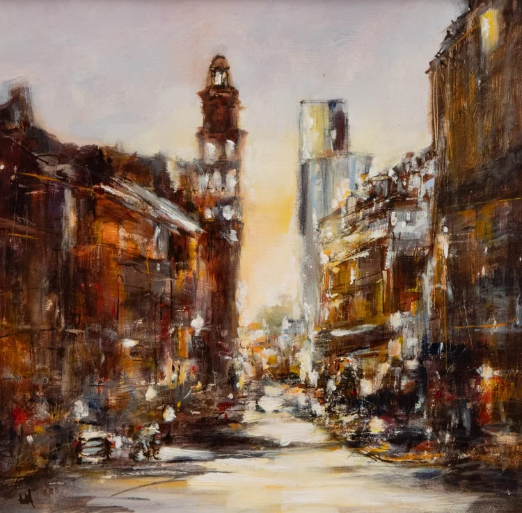 'Whitworth Street, Manchester l'. Framed canvas prints by Lita Narayan