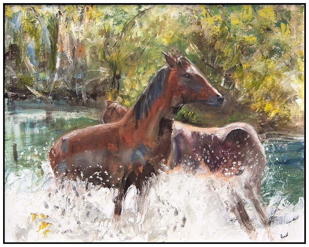 'River Horses' Pam Wakefield Original Painting