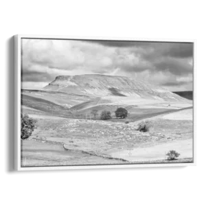 'Pen-y-Ghent'. White float framed canvas art print.