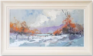 'Moorland: Between Snowfalls'. Framed original painting by Gerry Halpin