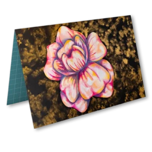 'Peony'. A fine art card by Isobel Lomax