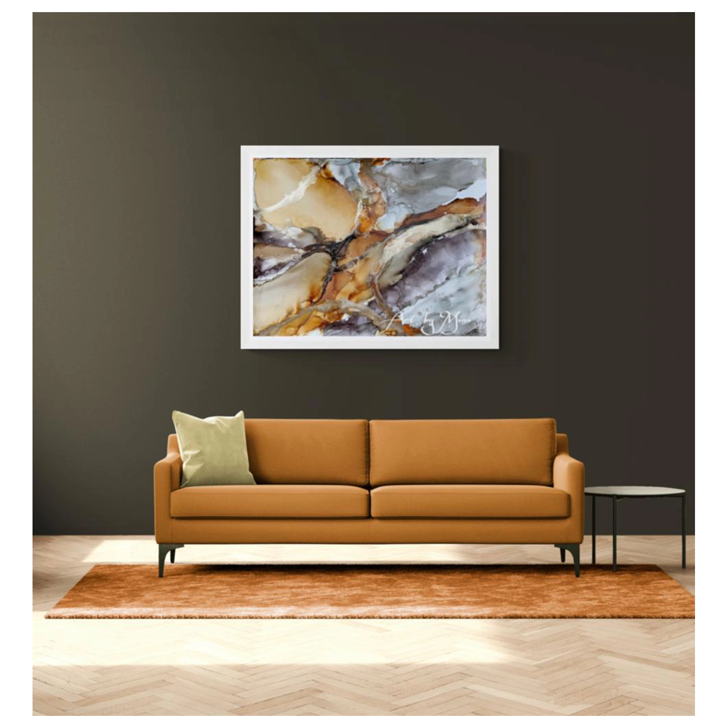 'Caramel Connections'. An original painting by Minu Achrekar