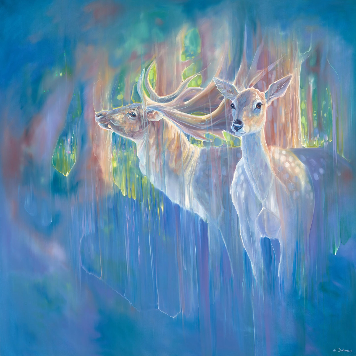 'Divine Monarchs in Blue'. An original painting by Gill Bustamante