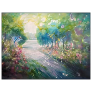 'The Kingfishers Eden'. An original painting by Gill Bustamante.