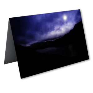 'Llyn Llydaw, Moonlit', Lewis Firth. A fine art greeting card.