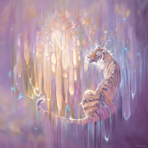 'Tiger in the Purple Ether'. An original painting by Gill Bustamante.