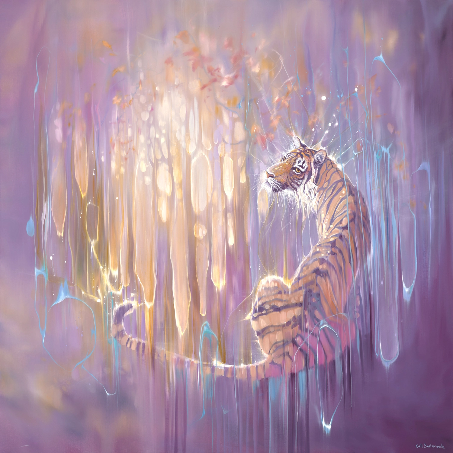 'Tiger in the Purple Ether'. An original painting by Gill Bustamante.