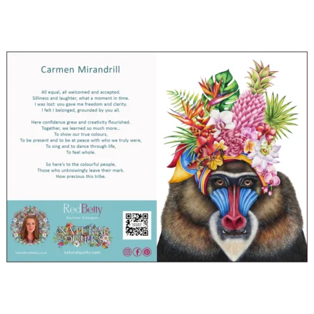 'Carmen Mirandrill II' A RedBetty fine art card.