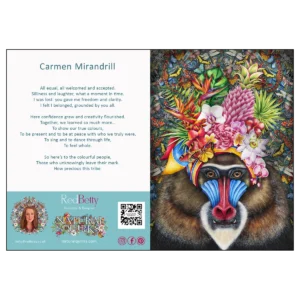 'Carmen Mirandrill' A RedBetty fine art card.