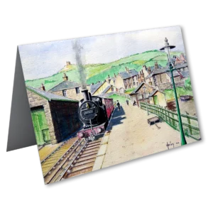 'Horwich: Old Railway Station'. A card by Morton Murray.