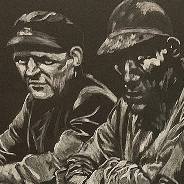 'End of a Hard Shift'. Close up 1.