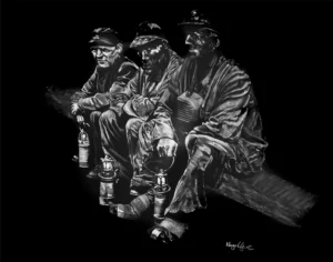 'End of a Hard Shift.. Original painting.