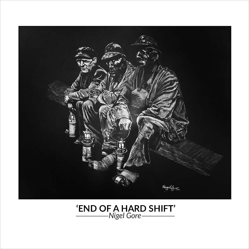 'End of a Hard Shift.. Poster print.