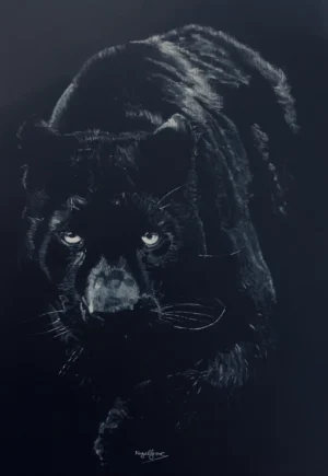 'Eyes of the Predator'. An original painting by Nigel Gore.