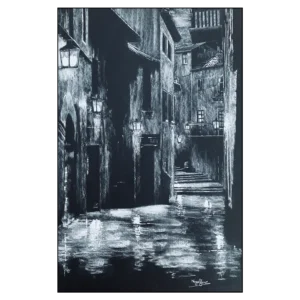 'Street of Shadow'. An original painting by Nigel Gore.