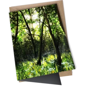 'Suffolk Woodland'. Fine art card by Mel Sharp