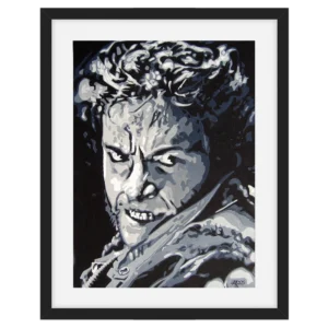 Framed art print of Hugh Jackman as Wolverine