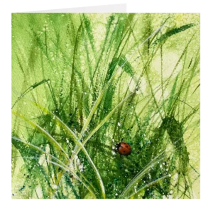 'Lady in Red'. An art card by Mel Sharp