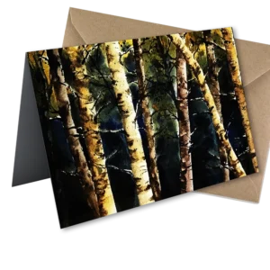 'Night Descends'. A fine art card by Mel Sharp.