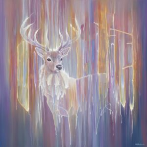 'Stag Materializing'. An Original Painting by Gill Bustamante