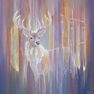 'Stag Materializing'. An Original Painting by Gill Bustamante