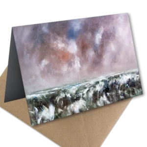 'Stormy Seas'. Fine art greetings card.