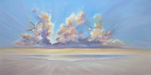 'A Triumphant Return of Swallows', Gill Bustamante. An original painting.