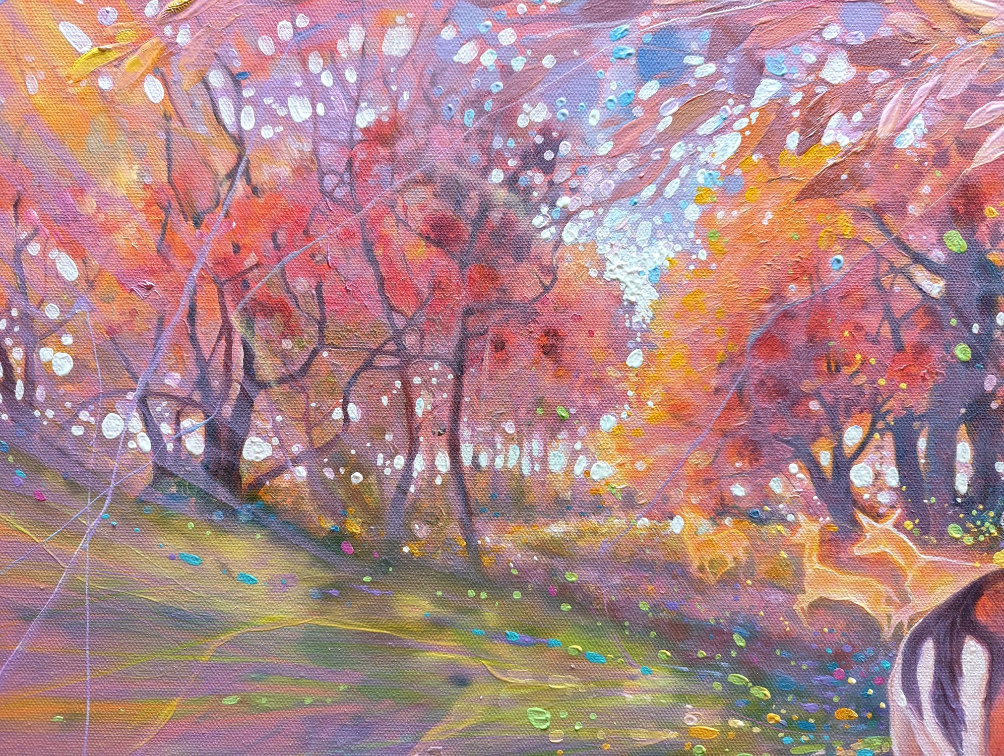 'The Story Unfolding', An Original Abstract Deer Painting by Gill Bustamante. - Image 5