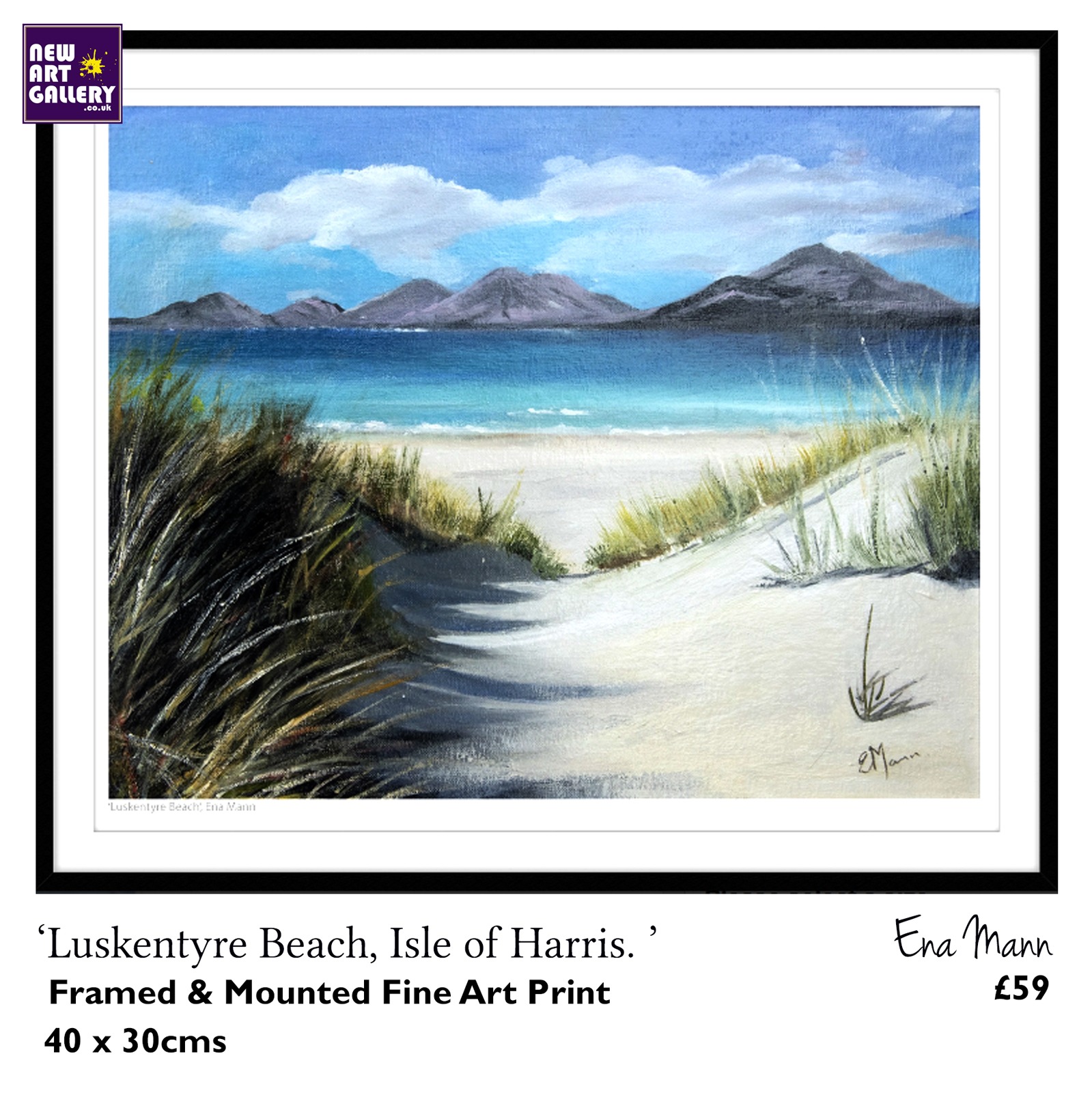 Luskentyre Beach by Ena Mann Framed Fine Art Print