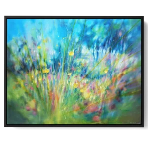 'Chaos in the Meadow'. Framed canvas art print.