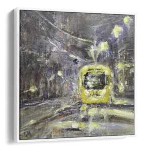 'Manchester Tram 905'. Framed Canvas art print.