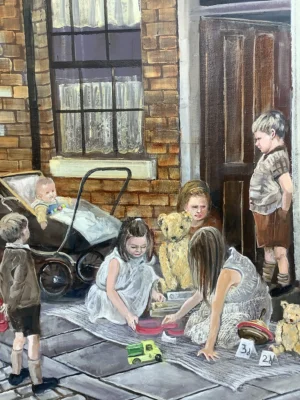'The Jumble Sale. Fine art print by Carole Pugh.