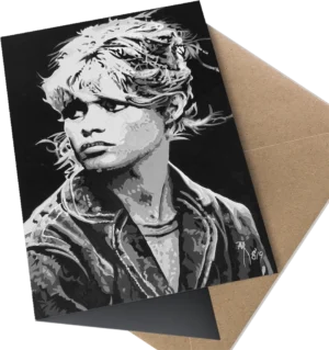'Brigitte Bardot'. Art card by Harry Rigby.