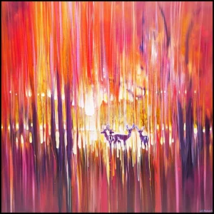 'Autumn's Veil'. An abstract original painting by Gill Bustamante.