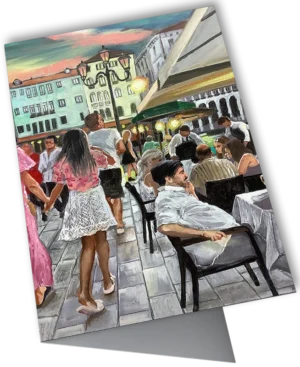 'A Summer Evening in Venice'. A fine art card by Carole Pugh.