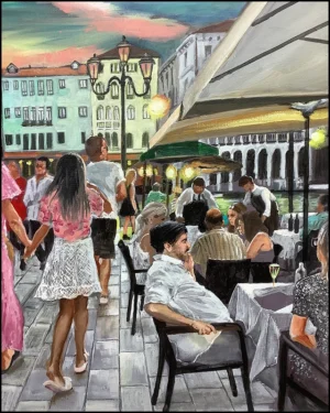 'A Summer Evening in Venice'. A painting by Carole Pugh.