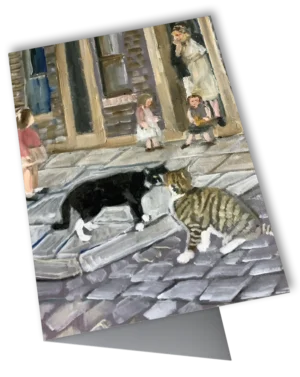 'Hello Kitty'. Art card by Carole Pugh.
