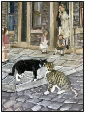 'Hello Kitty'. The original painting by Carole Pugh.